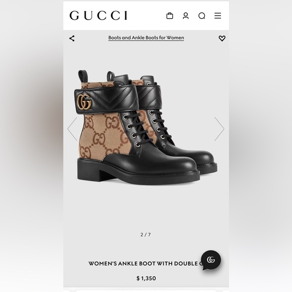 Gucci boots - Like new ankle boot with large GG leather and canvas - Picture 2 of 11